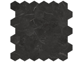 Picture of Tesoro - La Marca 2 Hex Mosaic Matte Nero Venato