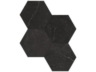 Picture of Tesoro - La Marca 6 Hex Mosaic Polished Nero Venato