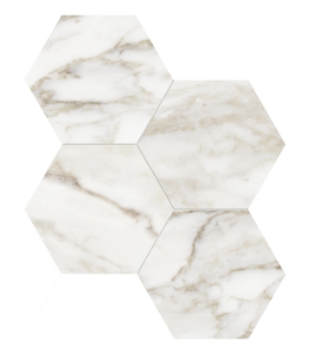 Picture of Tesoro - La Marca 6 Hex Mosaic Polished Calacatta Paonazzo