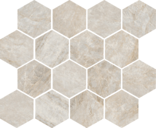 Picture of Tesoro - Oyster Hexagon Mosaic Cape Grey