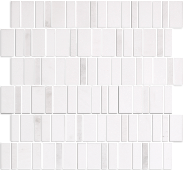 Picture of Tesoro - Metro Blend Thassos Irregular Stacked Thassos Iceberg