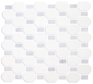 Picture of Tesoro - Metro Blend Thassos Octagon Dot Thassos Blue Dot