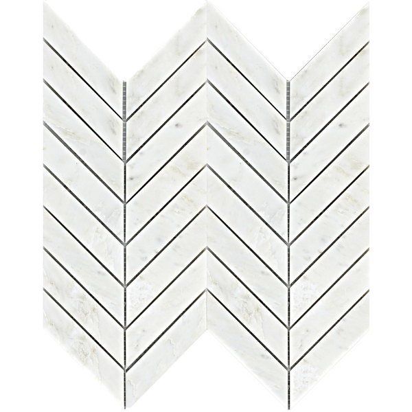 Picture of Emser Tile - Marble Chevron Mosaic Winter Frost