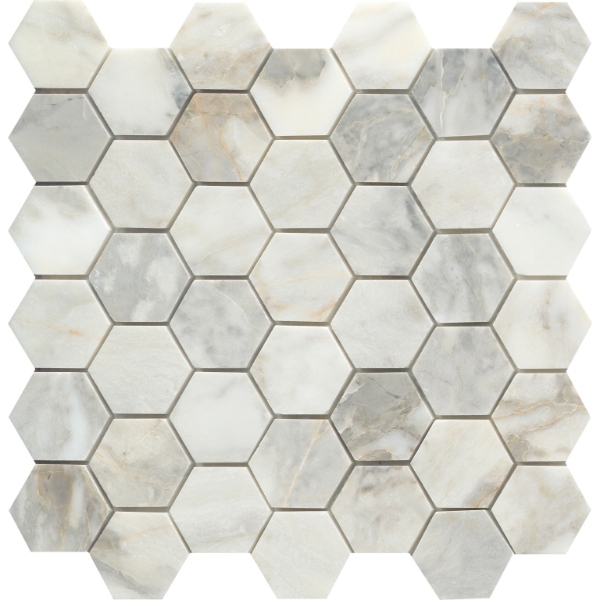 Picture of Emser Tile - Marble Hexagon Mix 2 x 2 Mosaic Calacata Giallo