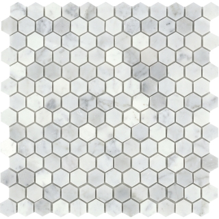 Picture of Emser Tile - Marble Hexagon Mosaic Honed Bianco Gioia
