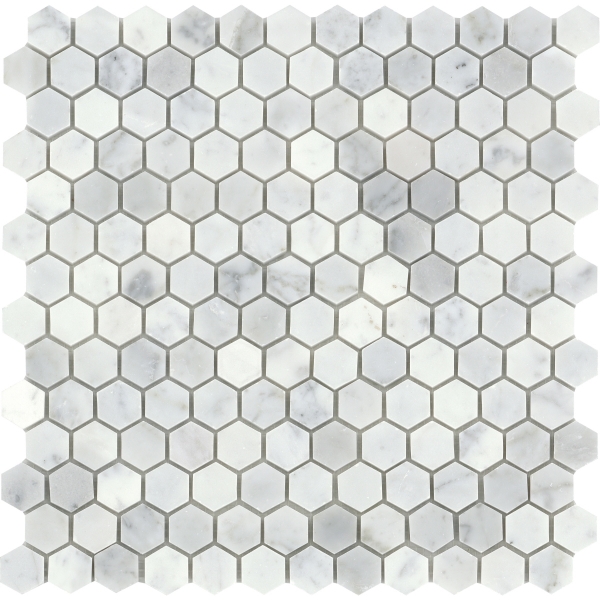 Picture of Emser Tile - Marble Hexagon Mosaic Honed Bianco Gioia