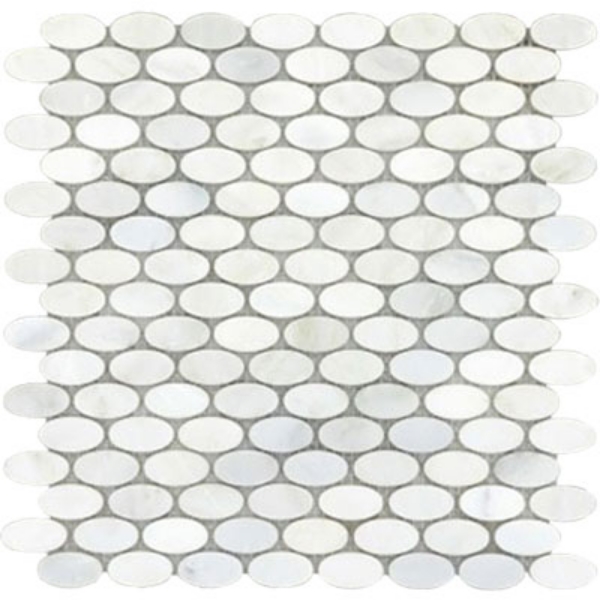 Picture of Emser Tile - Marble Oval Mosaic Winter Frost