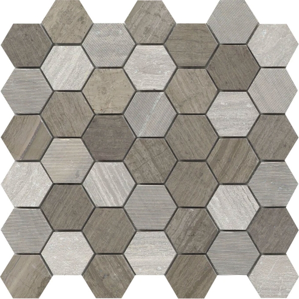 Picture of Emser Tile - Metro Hexagon Mix 2 x 2 Gray
