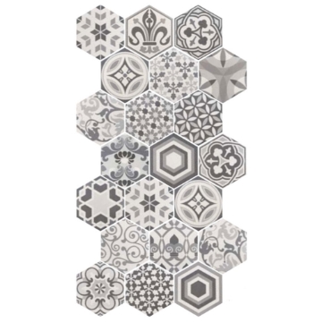 Picture of Equipe - Hexatile Harmony Decos Harmony Black and White