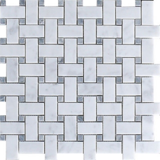 Picture of Stone Collection - Bianco Carrara Mosaic Basketweave Bianco Carrara Honed