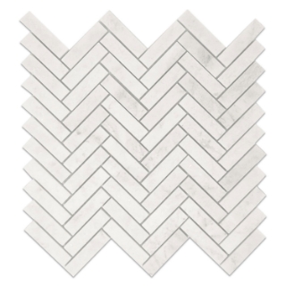 Picture of Stone Collection - Sweet White Mosaic Herringbone Sweet White Polished