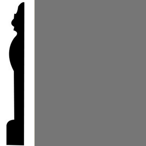 Picture of Roppe - Contours Wall Base 45 Novel 7.75 Battleship