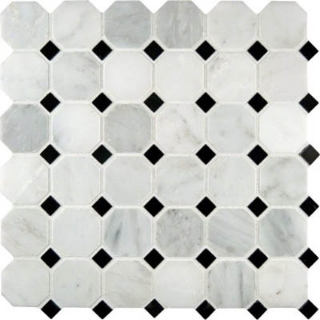 Picture of MSI - Marble Mosaics Octagon Honed Arabescato Carrara