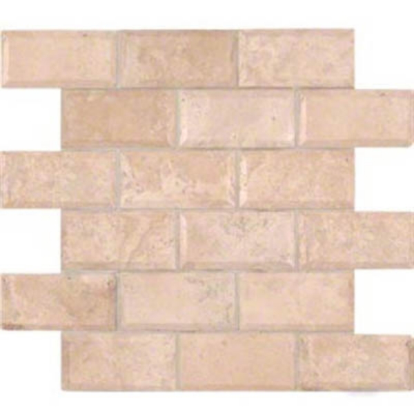 Picture of MSI - Travertine Mosaic 2 X 4 Brick Honed Beveled Tuscany Ivory Honed