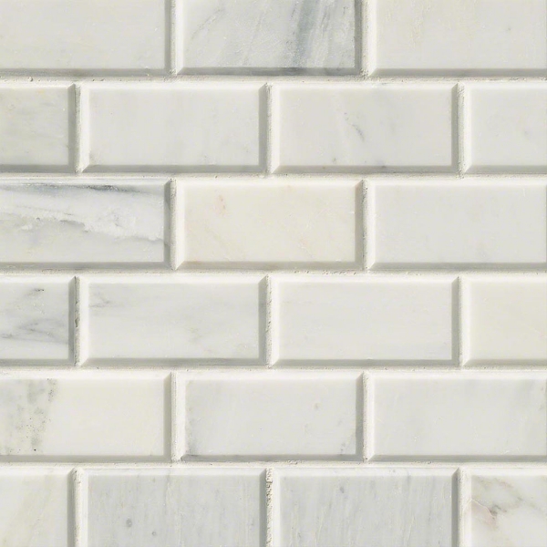 Picture of MSI - Marble Mosaics Brick 2 x 4 Honed Arabescato Cararra Beveled