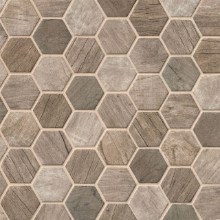 Picture of MSI - Glass Mosaic Hexagon Driftwood