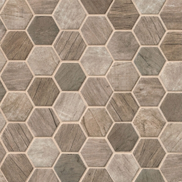 Picture of MSI - Glass Mosaic Hexagon Driftwood