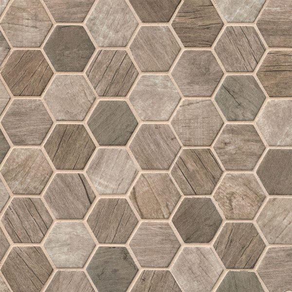Picture of MSI - Glass Mosaic Hexagon Driftwood