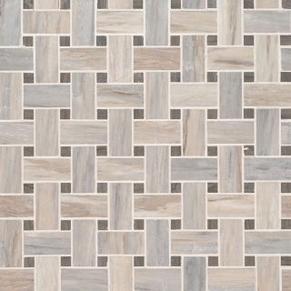 Picture of MSI - Marble Mosaics Basketweave Polished Angora