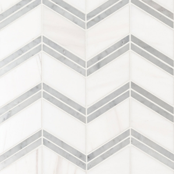 Picture of MSI - Marble Mosaic Chevron Bianco Dolomite