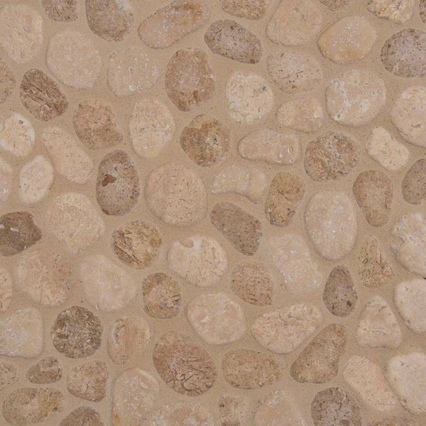 Picture of MSI - Rio Lago Pebble Mosaics 12 X 12 Tumbled Travertine Blend