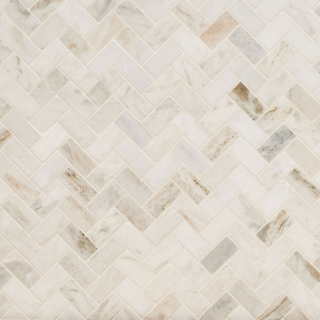 Picture of MSI - Marble Mosaics Herringbone Honed Arabescato Venato White