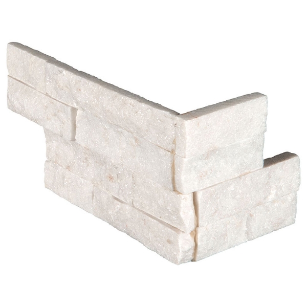 Picture of MSI - RockMount Stacked Stone L Corner 6 X 12 x 6 Arctic White Multi Finish