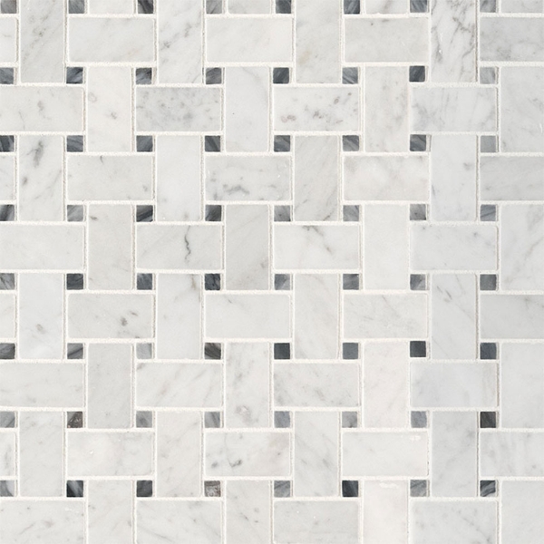 Picture of MSI - Marble Mosaics Basketweave Honed Carrara White