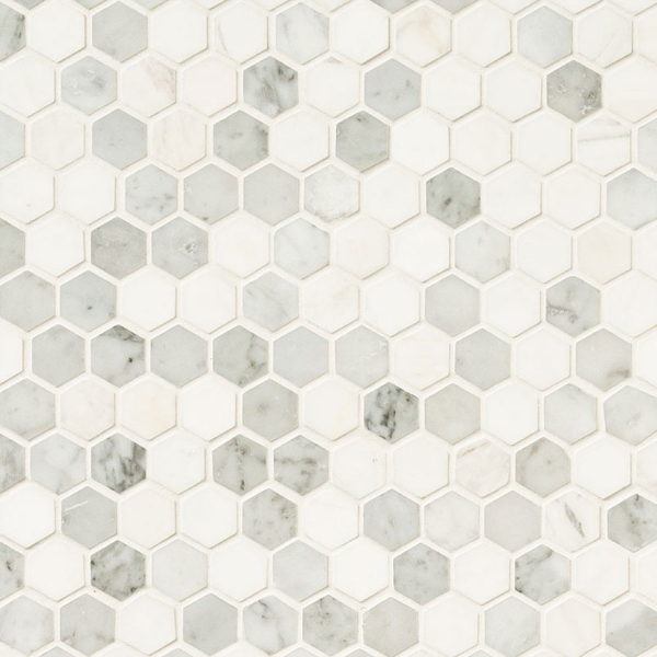 Picture of MSI - Marble Mosaics Hexagon 1 X 1 Polished Bianco Dolomite Tibi