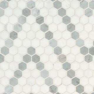 Picture of MSI - Marble Mosaics Hexagon 1 X 1 Polished Bianco Dolomite Sazi