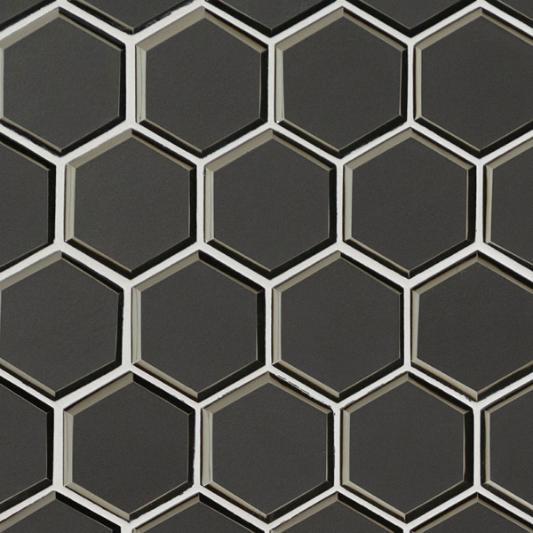 Picture of MSI - Glass Mosaic Hexagon Metallic Gray Beveled