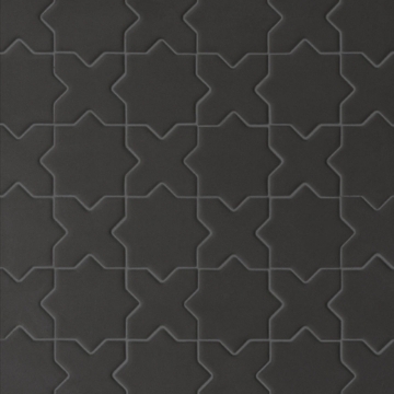 Picture of Bedrosians - Le Cafe Mosaic Cross & Star Black Matte