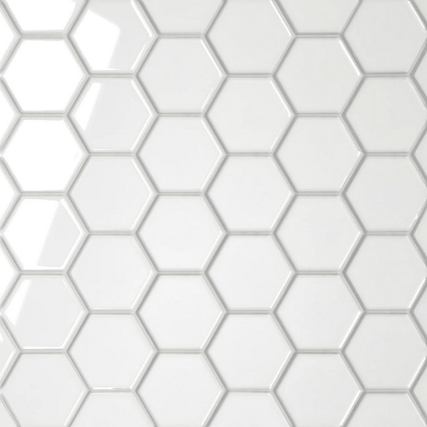 Picture of Bedrosians - Le Cafe Mosaic Hexagon 2 x 2 White Glossy