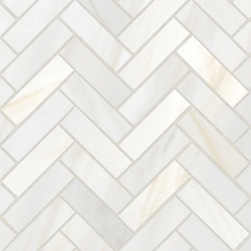 Picture of Bedrosians - Magnifica Bianco Lasa Herringbone Mosaic Bianco Lasa Honed