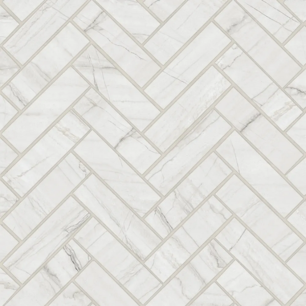Picture of Bedrosians - Magnifica Era Luxury Herringbone Mosaic Mont Blanc