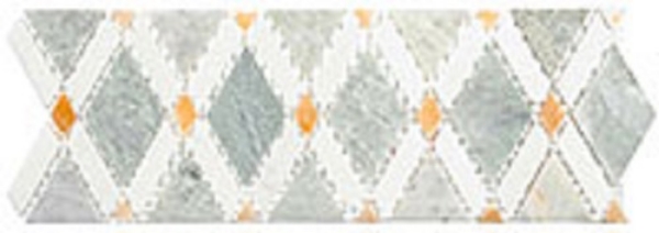 Picture of Glazzio - Diamond Listello Ming Green Light Thassos White