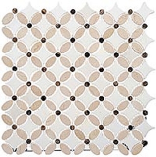 Picture of Glazzio - Flower Crema Marfil Emp Dark Thassos