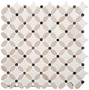 Picture of Glazzio - Flower Crema Marfil Emp Dark Thassos