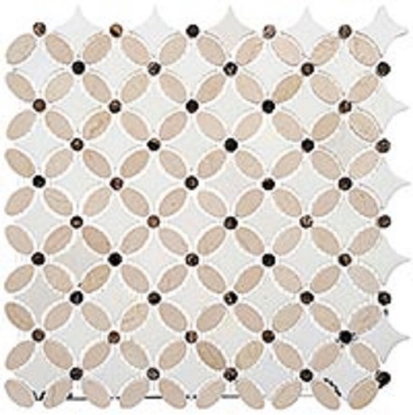 Picture of Glazzio - Flower Crema Marfil Emp Dark Thassos