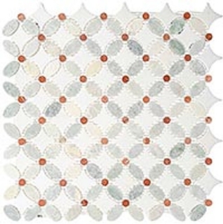 Picture of Glazzio - Flower Ming Green Red Thassos White