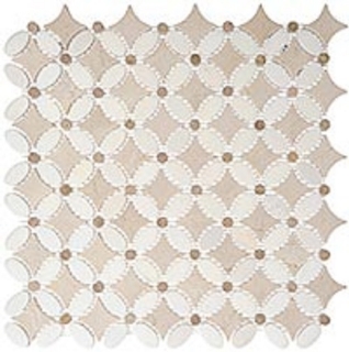 Picture of Glazzio - Flower Thassos White Emp Light Cream