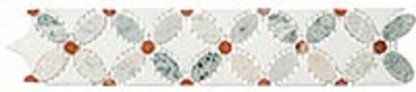 Picture of Glazzio - Flower Listello Ming Green Red Thassos White