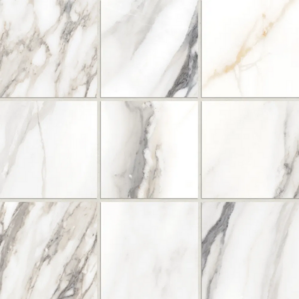 Picture of Bedrosians - Prati 4 X 4 Mosaic Calacatta Borghini Warm