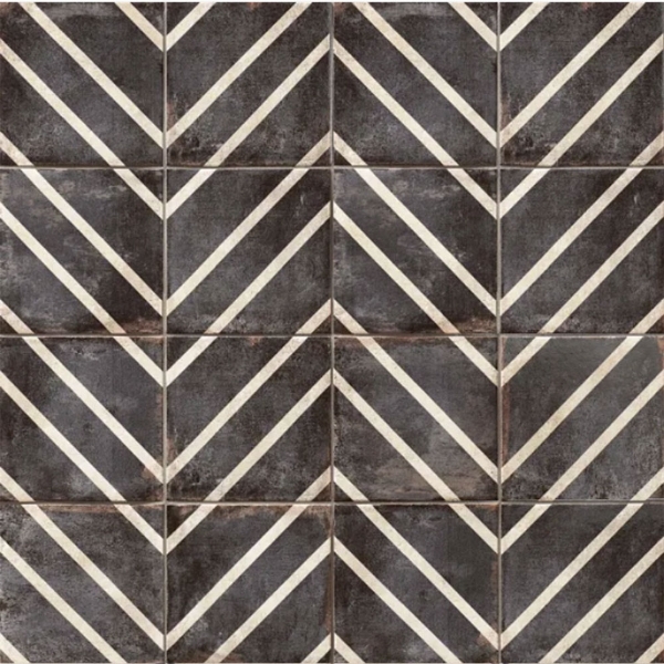 Picture of Bedrosians - Vivace 9 x 9 Deco Peak Caviar Gloss