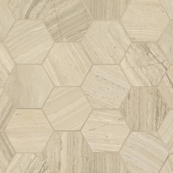 Picture of Bedrosians - Marble Stone Hexagon Mosaic Ashen Grey Honed
