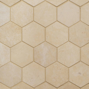 Picture of Bedrosians - Marble Stone Hexagon Mosaic Caspian Bisque Honed
