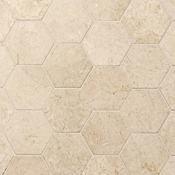 Picture of Bedrosians - Marble Stone Hexagon Mosaic Crema Marfil Honed