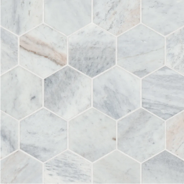 Picture of Bedrosians - Marble Stone Hexagon Mosaic Glorious Blue Honed