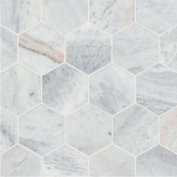 Picture of Bedrosians - Marble Stone Hexagon Mosaic Glorious Blue Honed