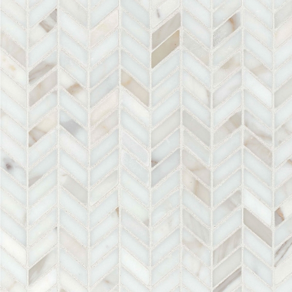 Picture of Bedrosians - Marble Stone Chevron Mosaic Calacatta Oro Chevron Honed